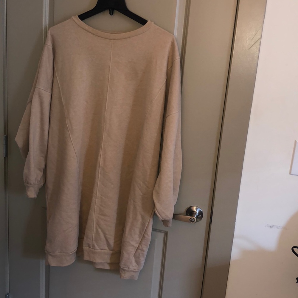 Tan long sleeve shirt dress